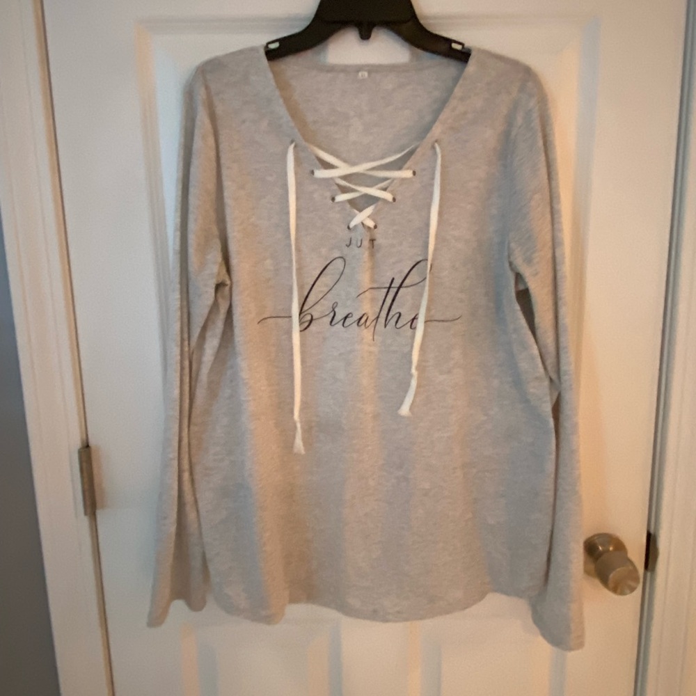 Extra large cotton long sleeve top